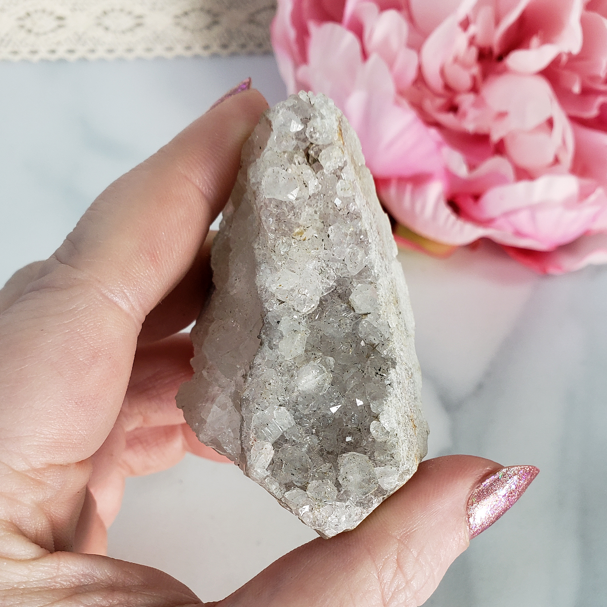 Unique Druzy Quartz Crystal Cluster Natural Gemstone | Wit