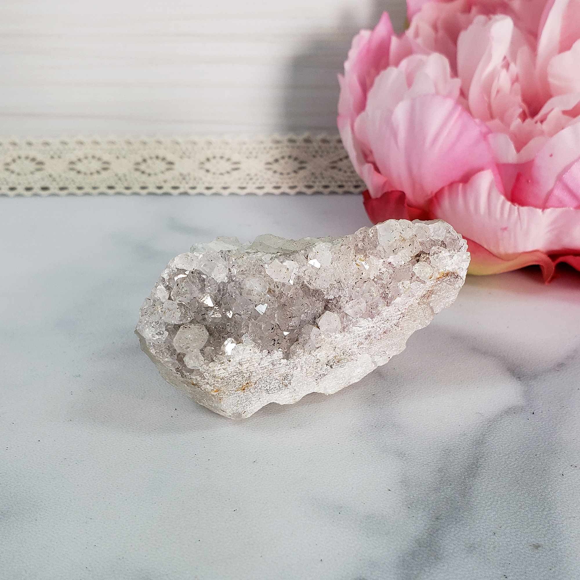 Unique Druzy Quartz Crystal Cluster Natural Gemstone | Wit - 3