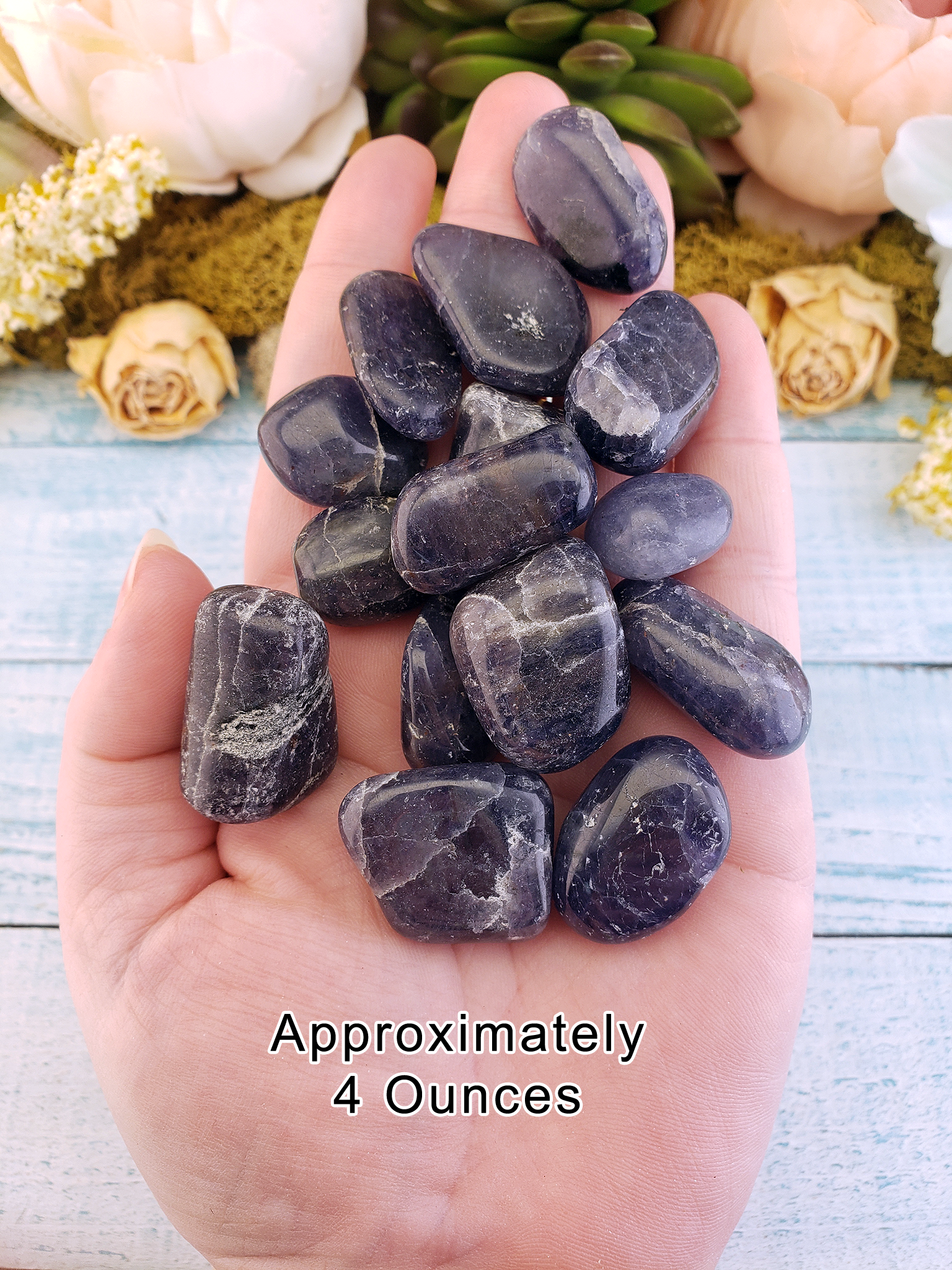 Iolite Natural Tumbled Gemstone - One Stone or Bulk Wholesale Lots - 4 Ounces in Hand