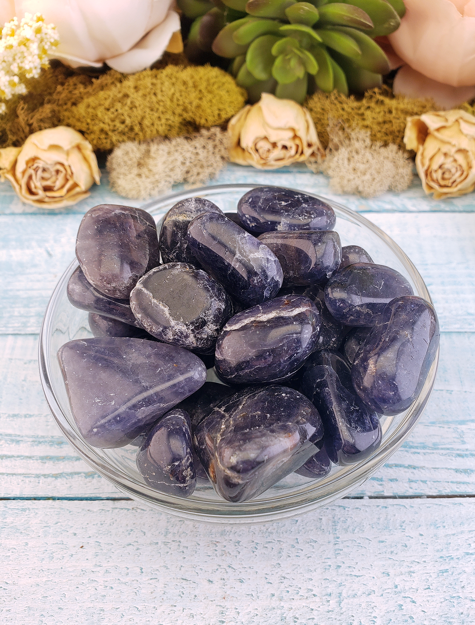 Iolite Natural Tumbled Gemstone - One Stone or Bulk Wholesale Lots - Tumbled Stones