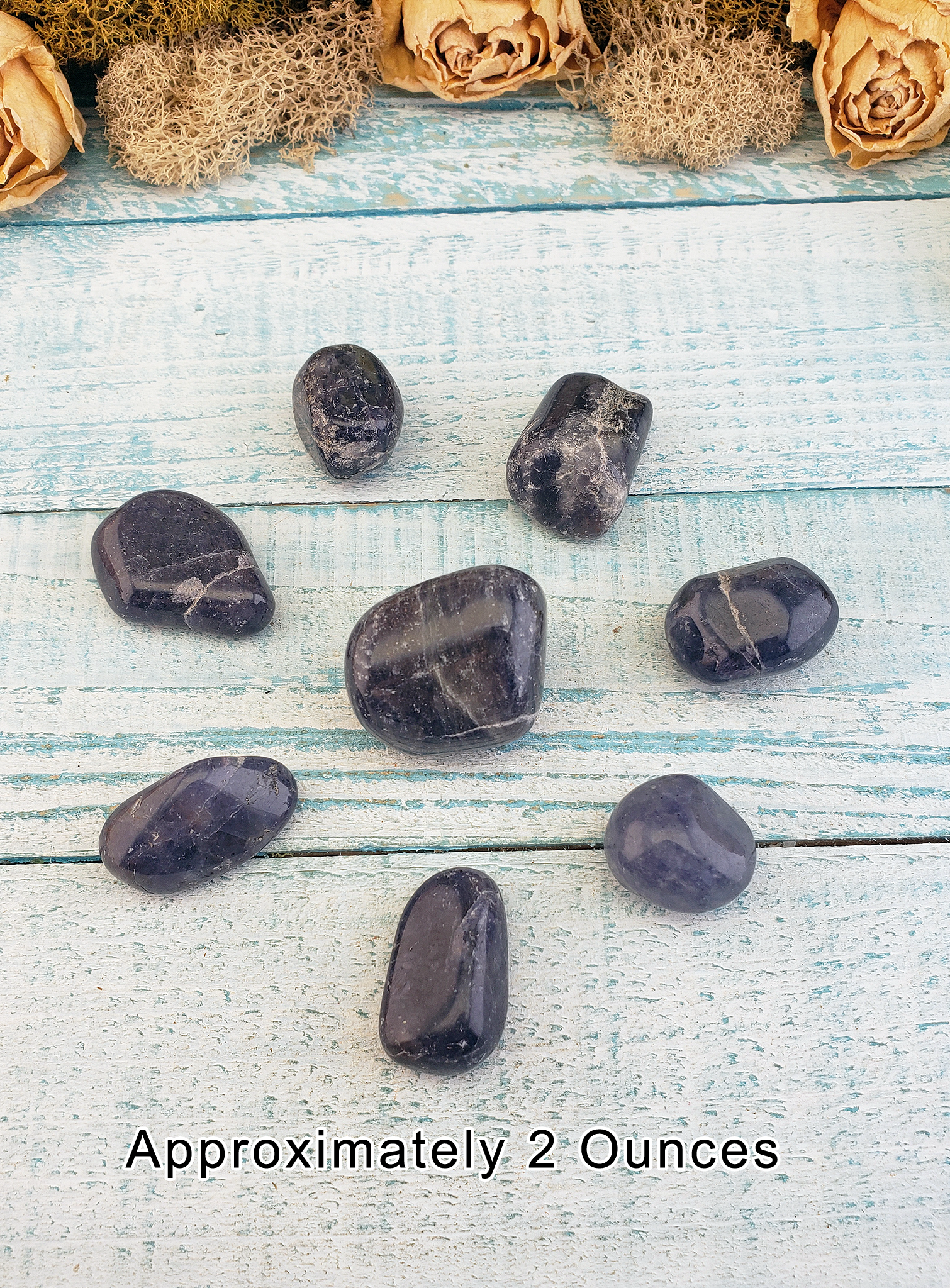 Iolite Natural Tumbled Gemstone - One Stone or Bulk Wholesale Lots - 2 Ounces