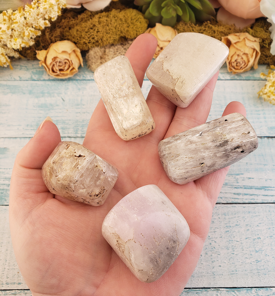 Kunzite Natural Tumbled Gemstone - Jumbo One Stone - Natural Crystals - Stone of Joy and Mindfulness