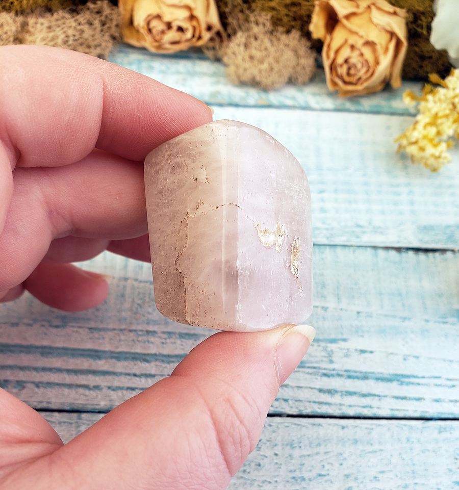 Kunzite Natural Tumbled Gemstone - Jumbo One Stone - Natural Crystal of the Heart Chakra