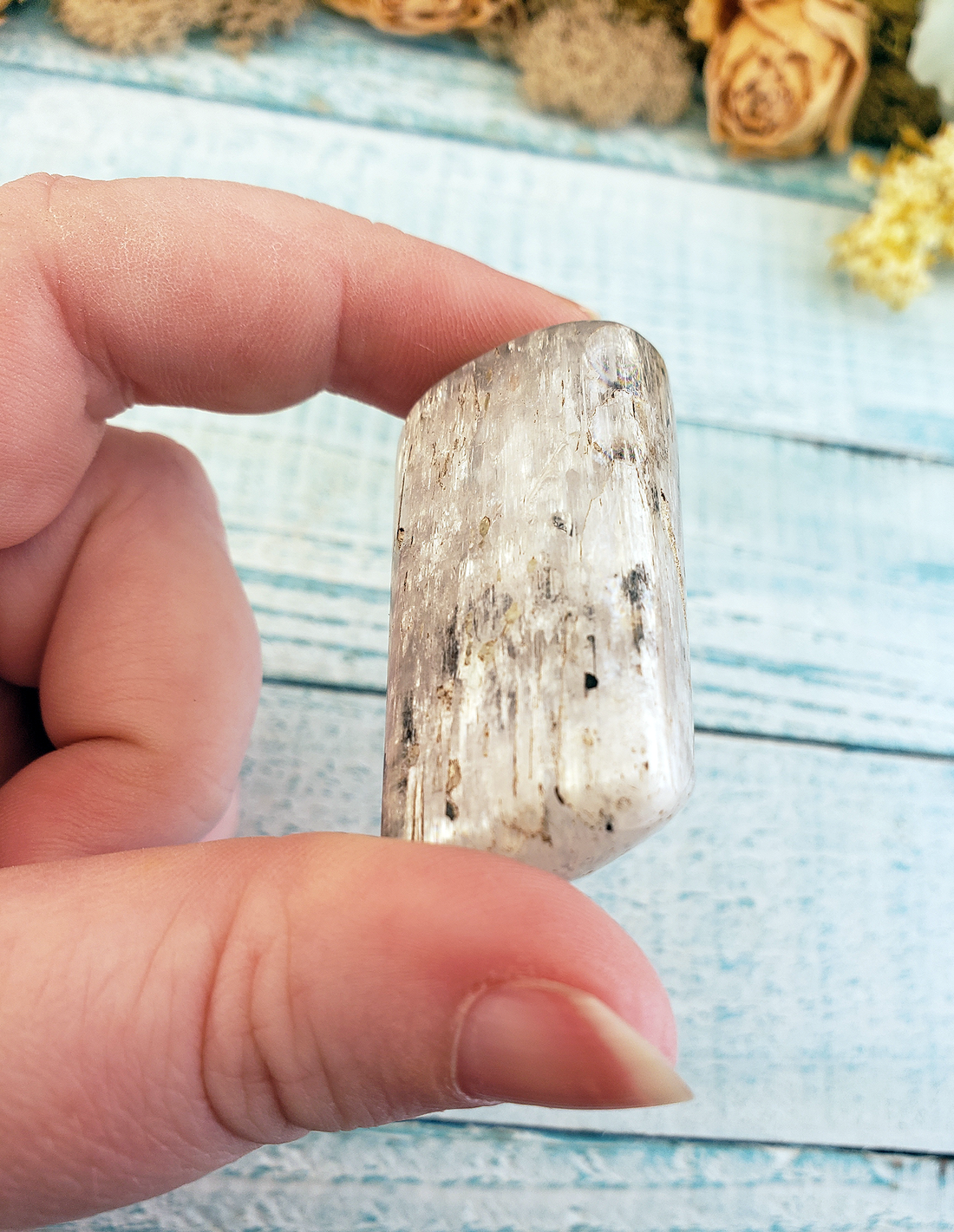 Kunzite Natural Tumbled Gemstone - Jumbo One Stone - Natural Crystals - Stone for Self Love
