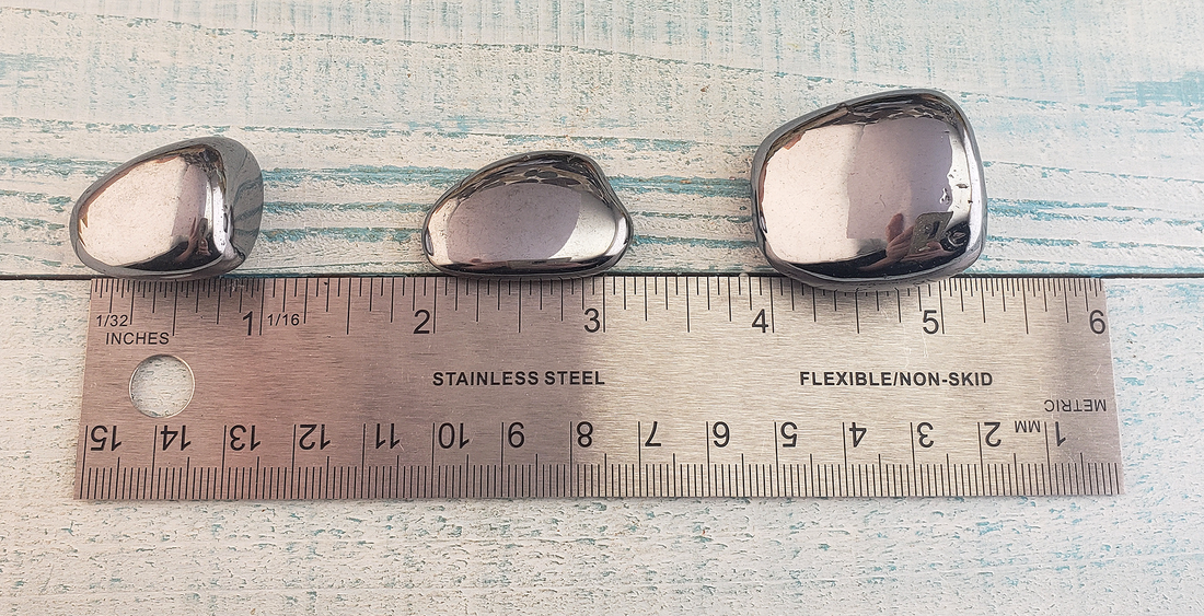 Terahertz Tumbled Polished Manmade Gemstone - Large One Stone - Measurement
