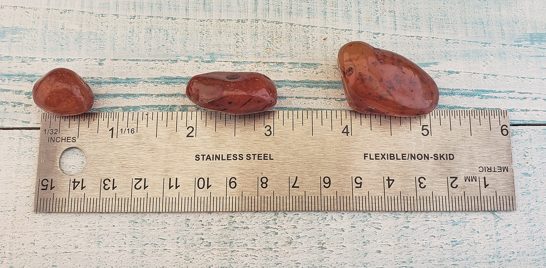 Carnelian Polished Tumbled Gemstone - One Stone or Bulk Wholesale Lots - Size Comparison
