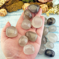 Chlorite Included Quartz Polished Tumbled Gemstone - One Stone - Group in Hand
