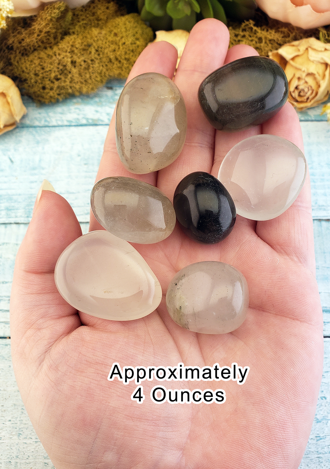 Chlorite Included Quartz Polished Tumbled Gemstone - One Stone - 4 Ounces in Hand