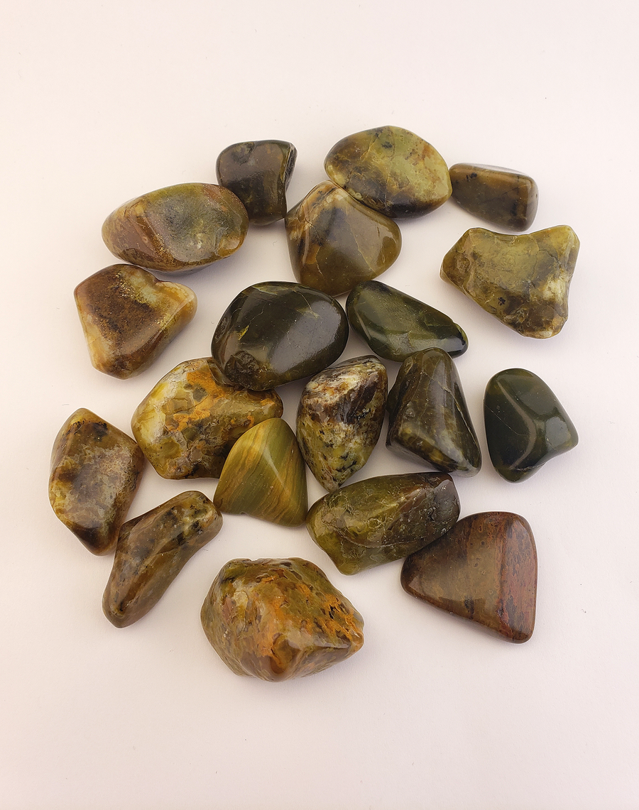 Green Opal Natural Tumbled Gemstone - Freeform One Stone - Tumbled Stones