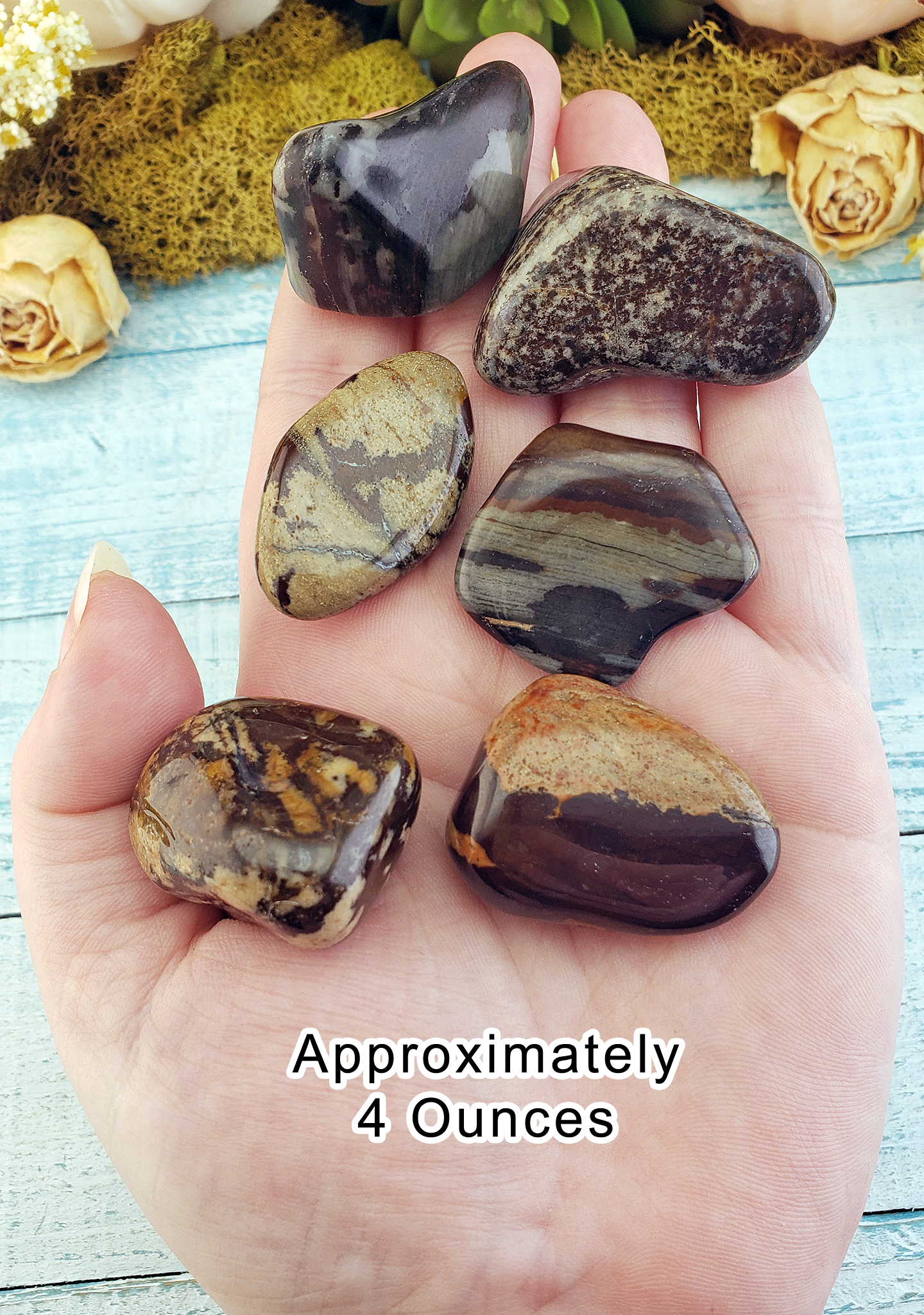 Nguni Jasper Tumbled Gemstone - One Stone or Bulk Wholesale Lots - 4 Ounces in Hand