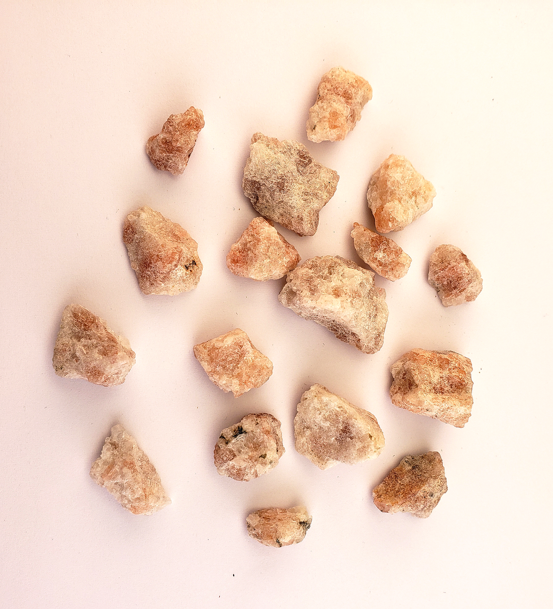 Raw Mini Sunstone Gemstone - Multi Stone or Bulk Wholesale Lots - On White Background