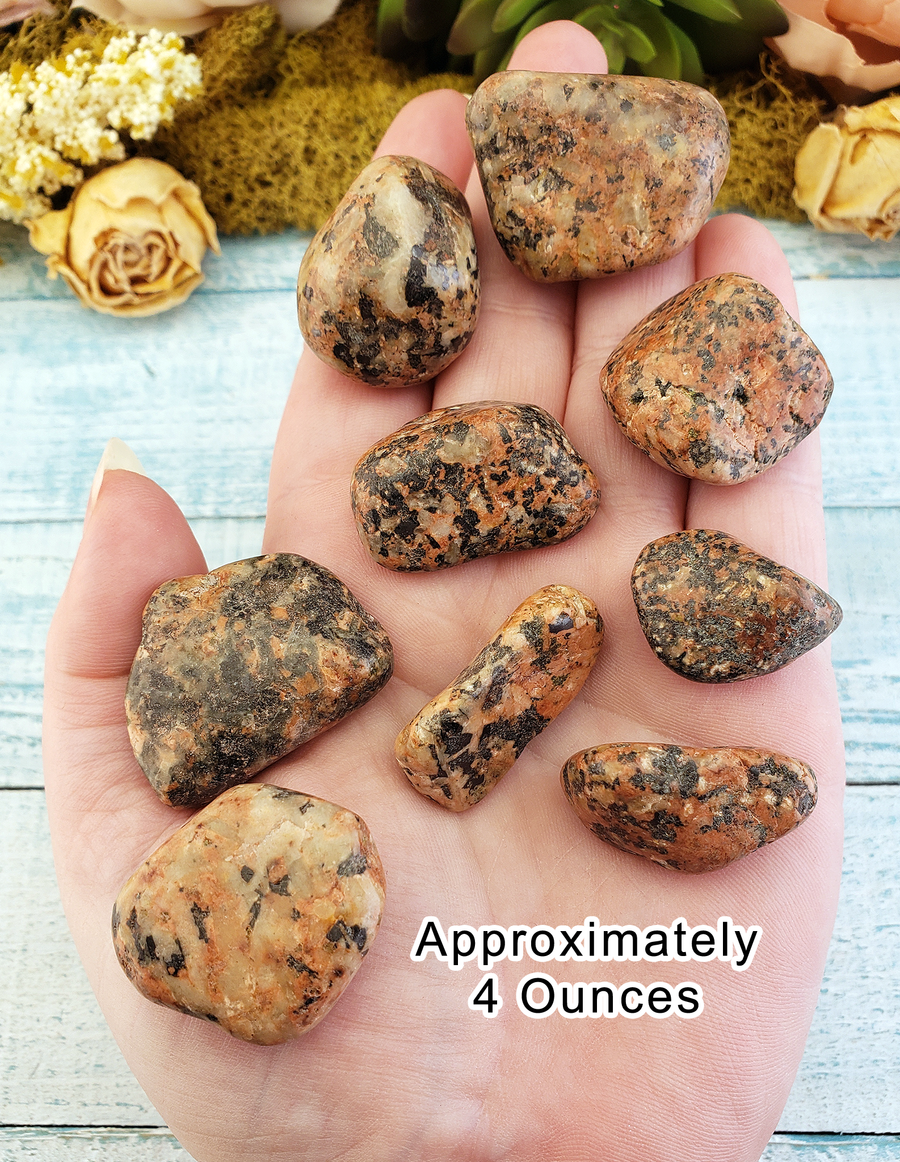 Orthoclase Feldspar Granite Tumbled Crystal - One Stone or Bulk Wholesale - 4 Ounces in Hand