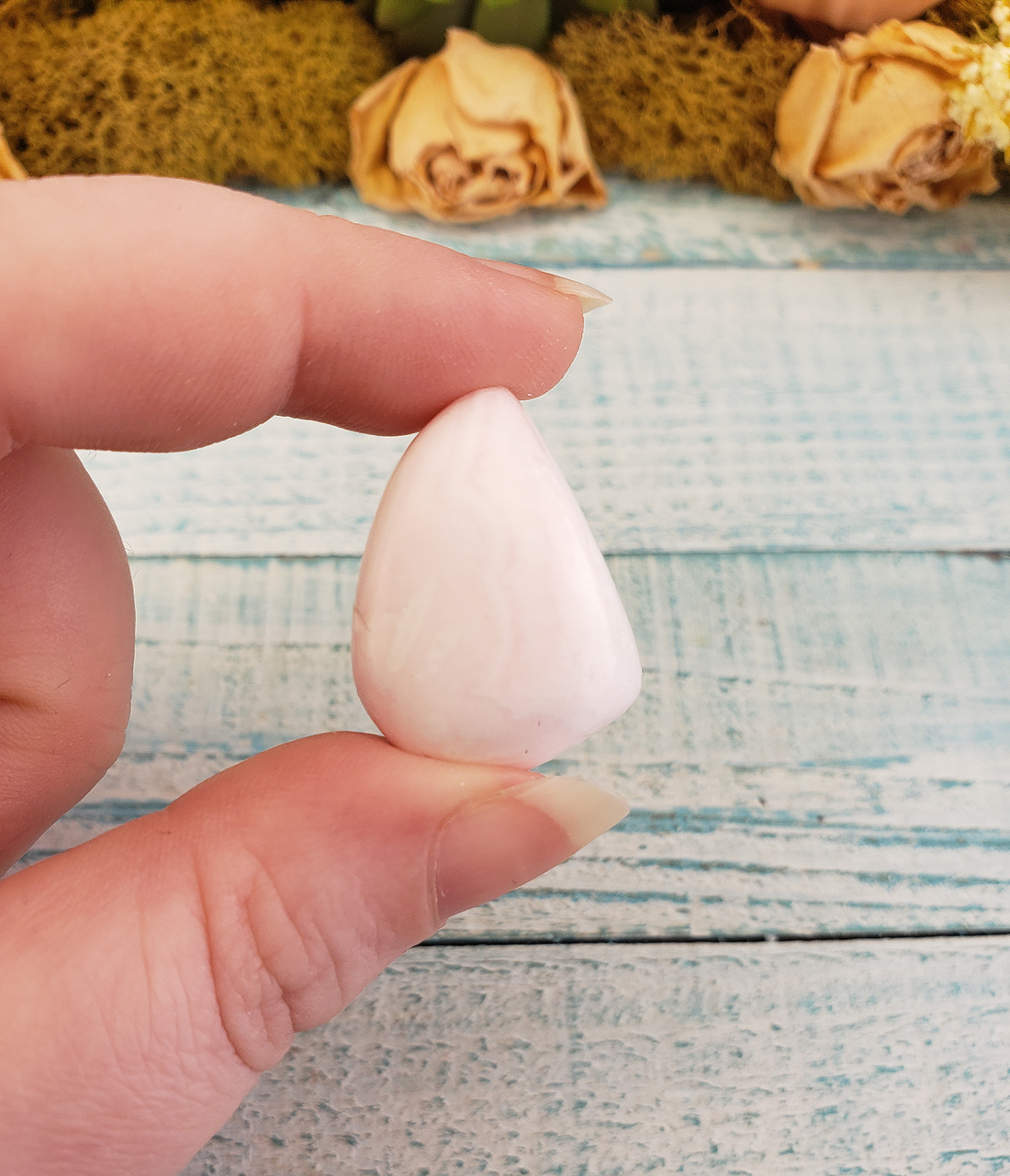 Pink Mangano Calcite Tumbled Gemstone - One Stone or Bulk Wholesale - Close Up 2
