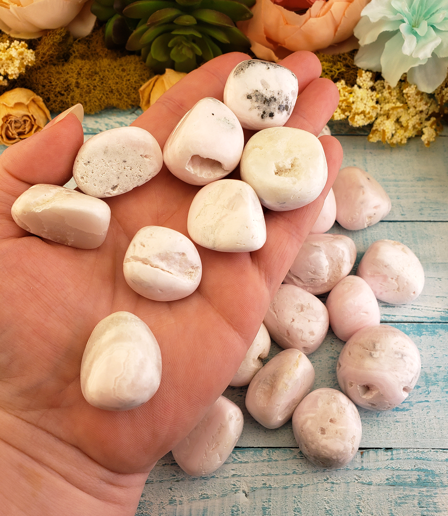 Pink Mangano Calcite Tumbled Gemstone - One Stone or Bulk Wholesale - Handful