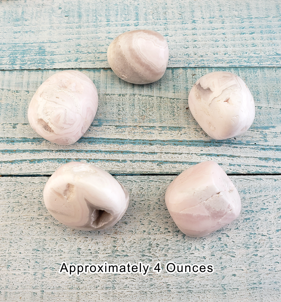 Pink Mangano Calcite Tumbled Gemstone - One Stone or Bulk Wholesale - 4 Ounces