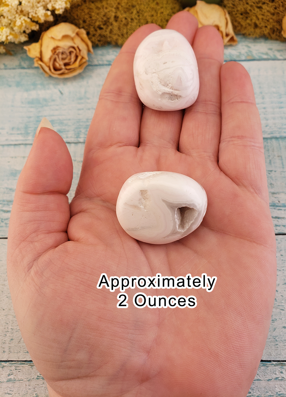 Pink Mangano Calcite Tumbled Gemstone - One Stone or Bulk Wholesale - 2 Ounces in Hand