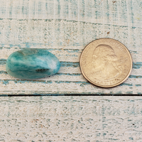 Amazonite Natural Tumbled Polished Gemstone - One Stone - Compared to Quarter