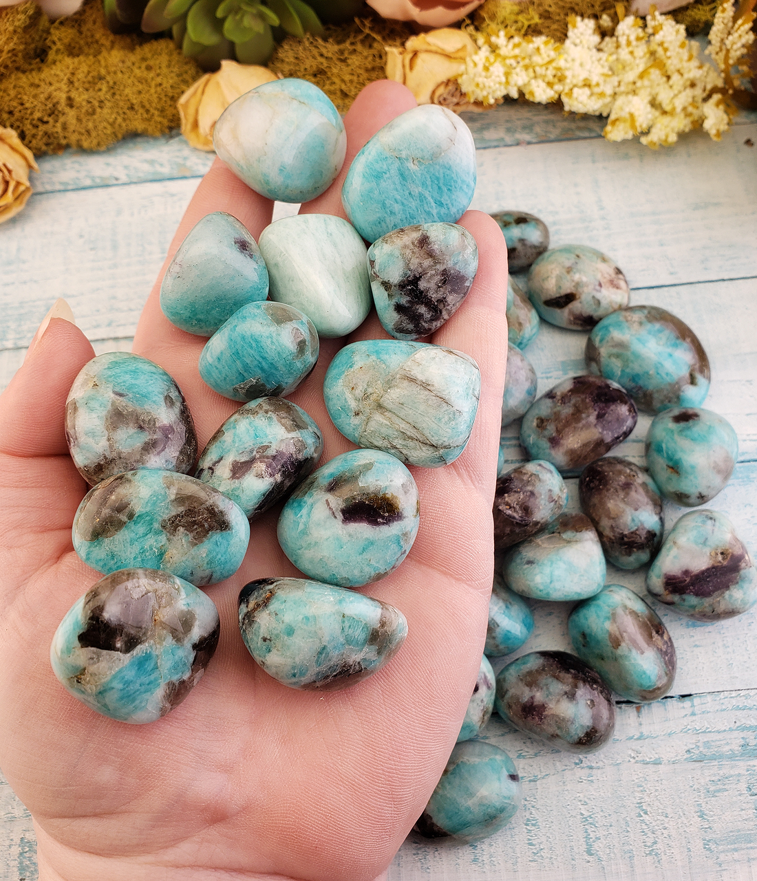 Amazonite Natural Tumbled Polished Gemstone - One Stone - In Hand