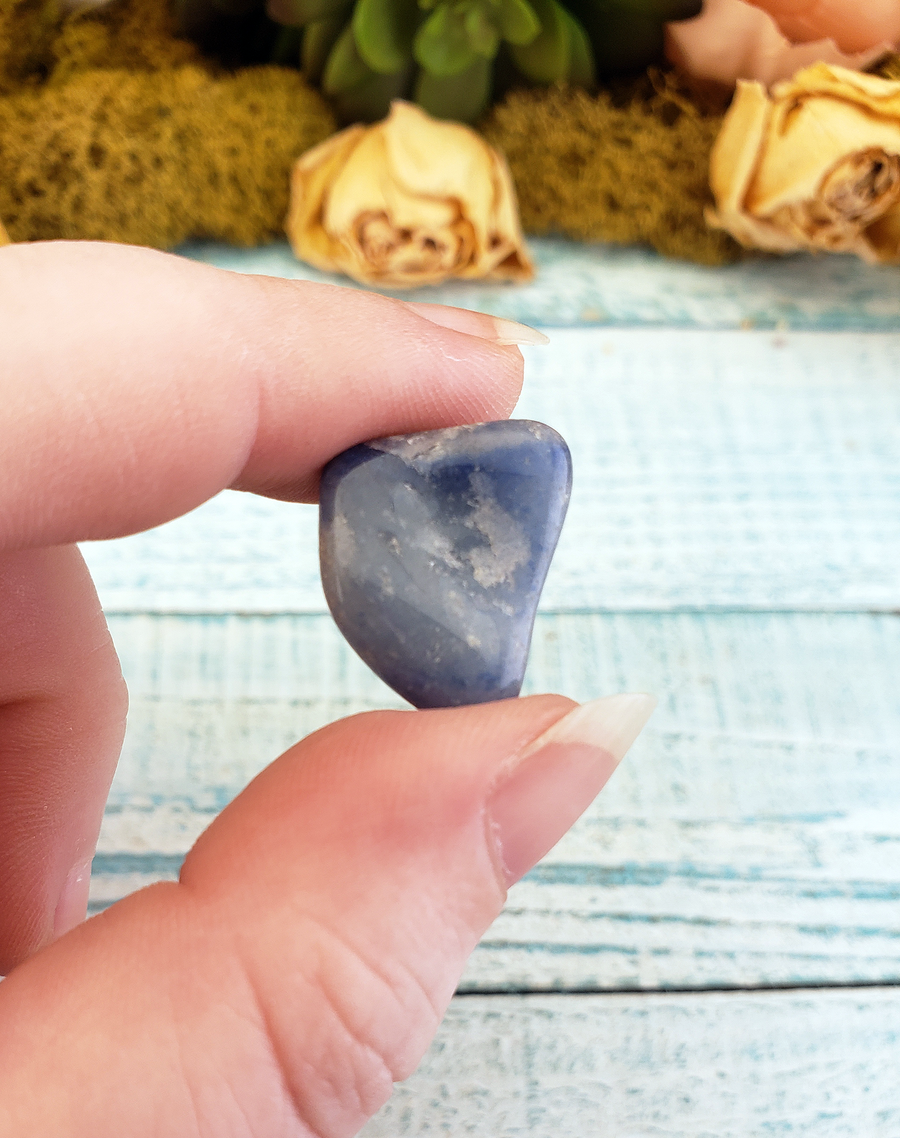 Blue Quartz Tumbled Gemstone - Small One Stone or Bulk Wholesale Lots - Irregular Shaping