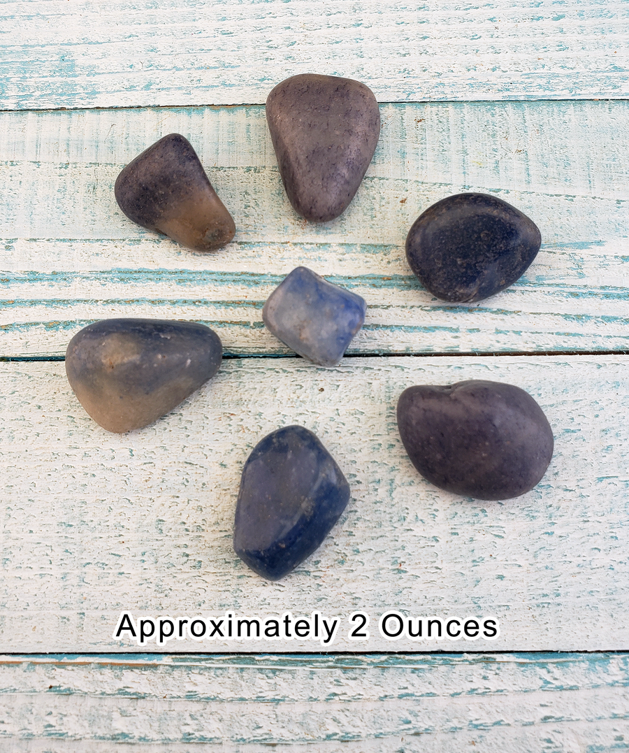 Blue Quartz Tumbled Gemstone - Small One Stone or Bulk Wholesale Lots - 2 Ounces
