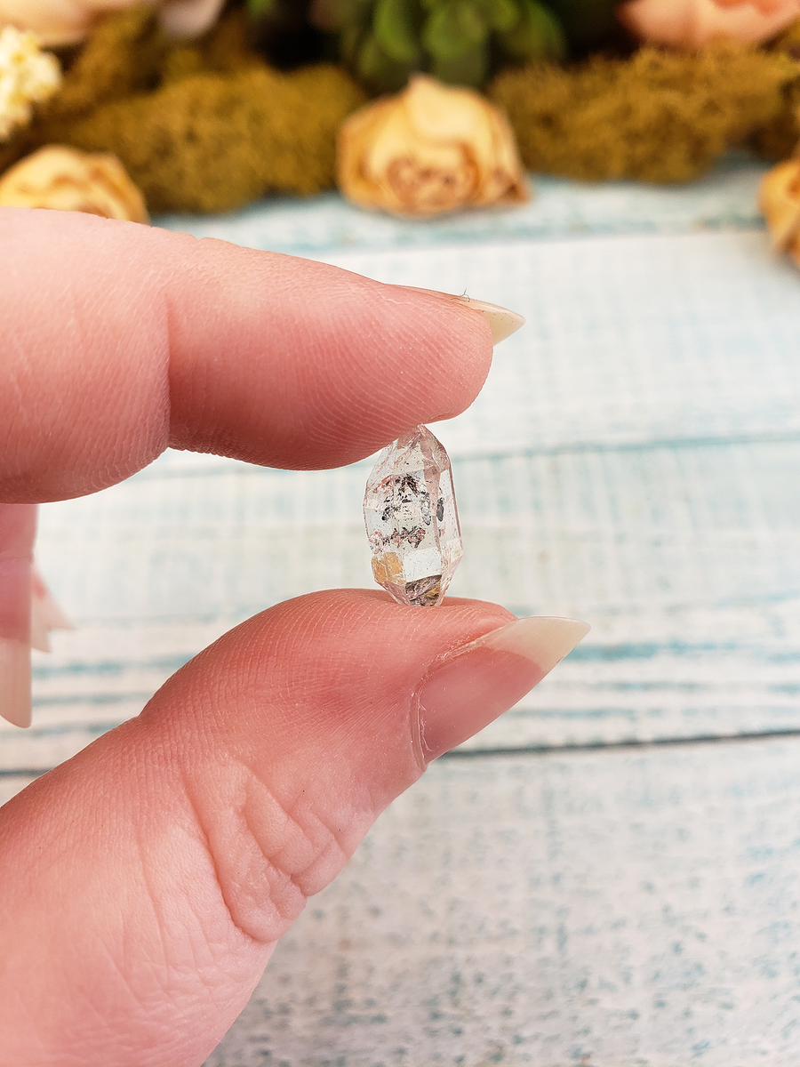 Herkimer Diamond Quartz Natural Crystal - Small One Stone - Close Up