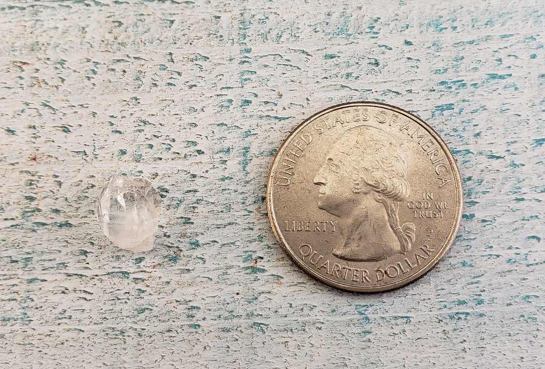 Herkimer Diamond Quartz Natural Crystal - Small One Stone - Compared to Quarter