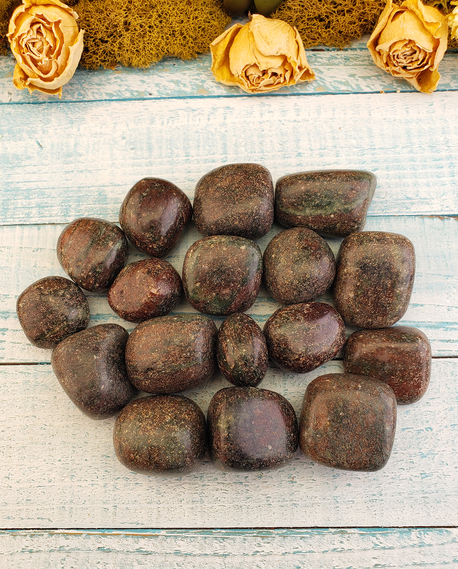 Pyrope Garnet Tumbled Gemstone - One Stone or Bulk Wholesale Lots - Group on Board