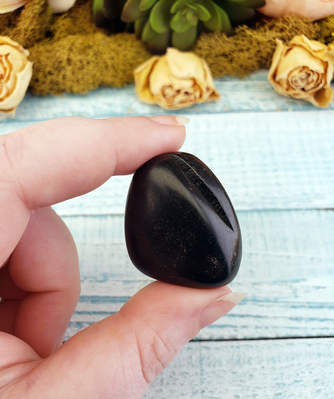 Jet Natural Tumbled Stone - One Stone