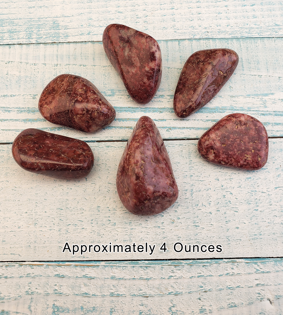Wine Red Jasper Tumbled Gemstone - One Stone or Bulk Wholesale Lots - 4 Ounces