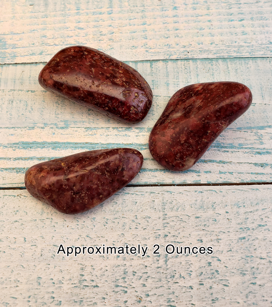 Wine Red Jasper Tumbled Gemstone - One Stone or Bulk Wholesale Lots - 2 Ounces on Board