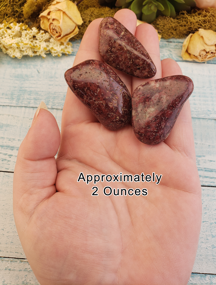 Wine Red Jasper Tumbled Gemstone - One Stone or Bulk Wholesale Lots - 2 Ounces in Hand
