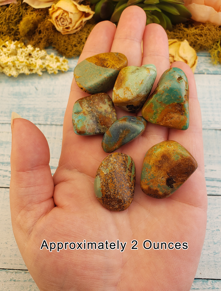 Natural Turquoise Tumbled Gemstone - One Stone or Bulk Wholesale Lot - 2 Ounces