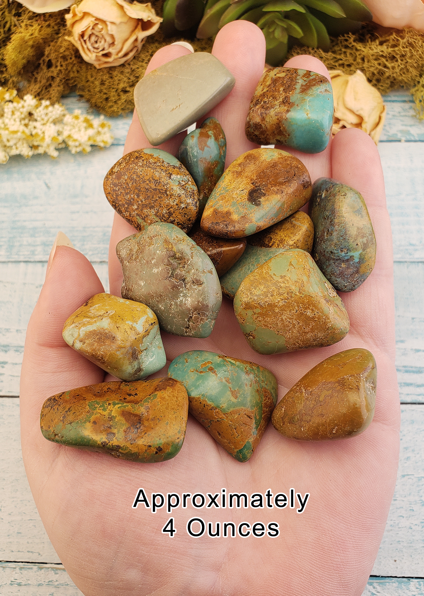 Natural Turquoise Tumbled Gemstone - One Stone or Bulk Wholesale Lot - 4 Ounces in Hand