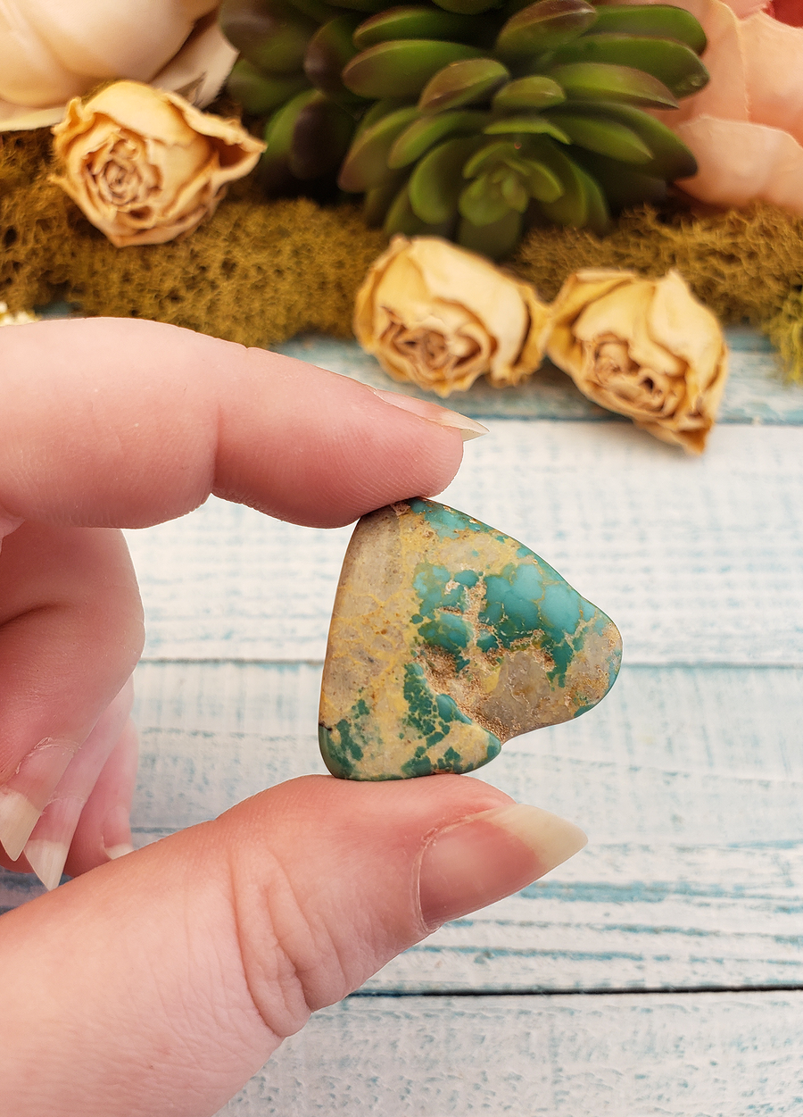 Natural Turquoise Tumbled Gemstone - One Stone or Bulk Wholesale Lot - Close Up Single Stone