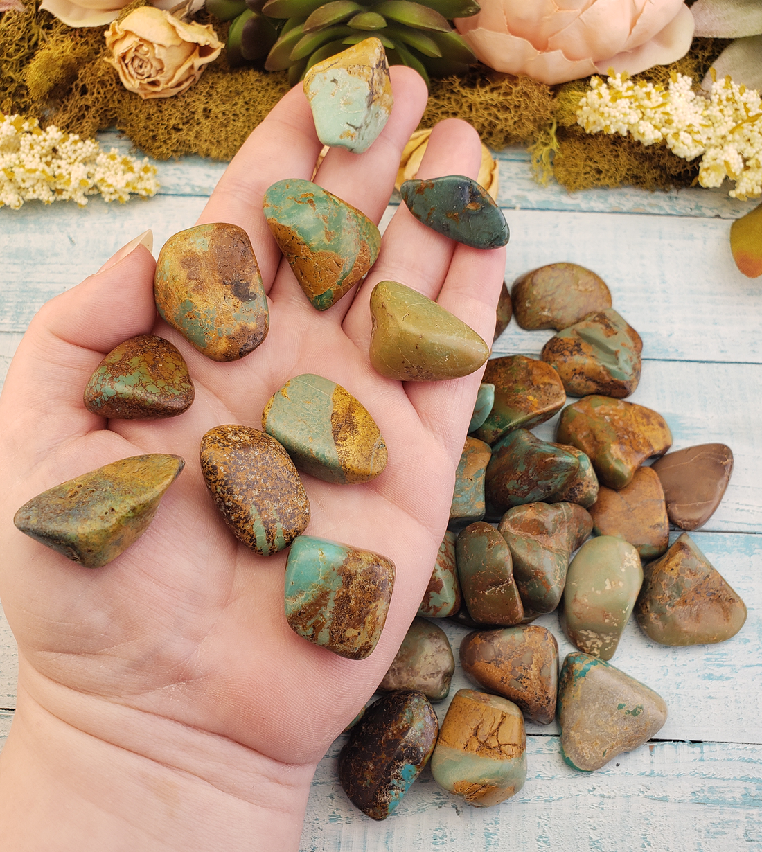Natural Turquoise Tumbled Gemstone - One Stone or Bulk Wholesale Lot