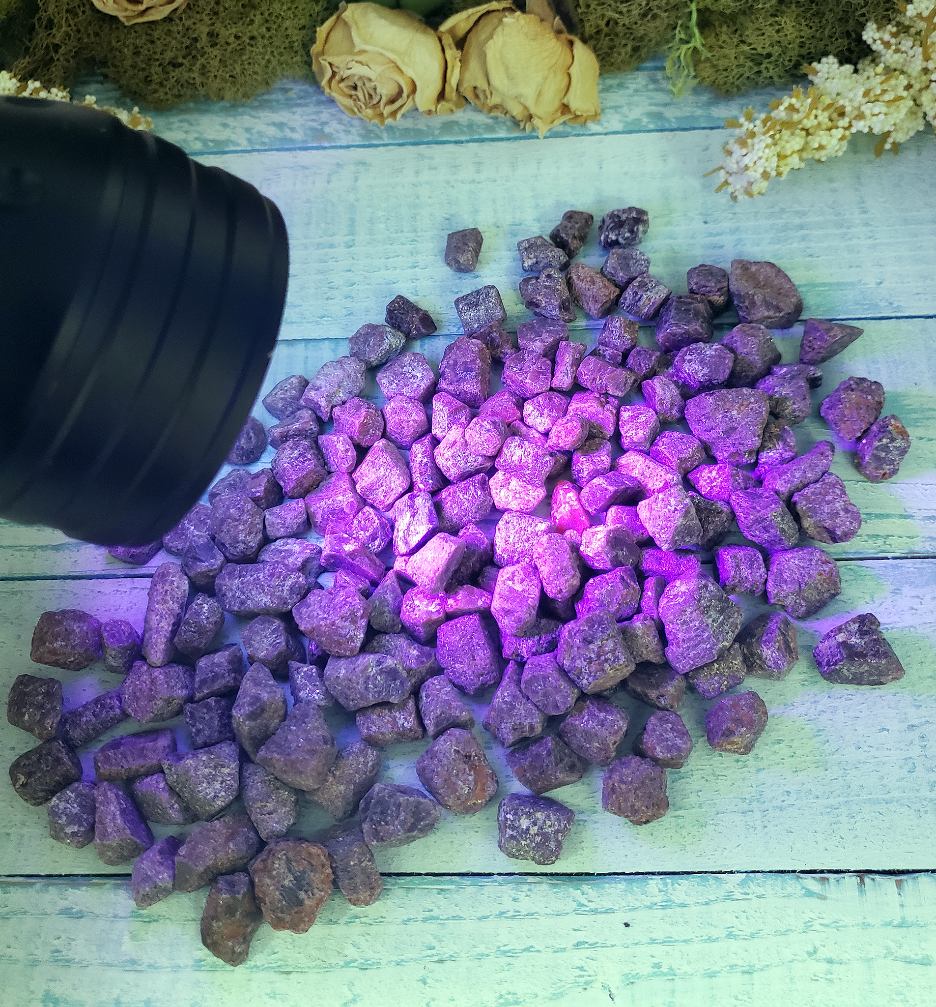 Raw Ruby Natural Gemstone - One Stone or Bulk Wholesale Lots - Under UV Light