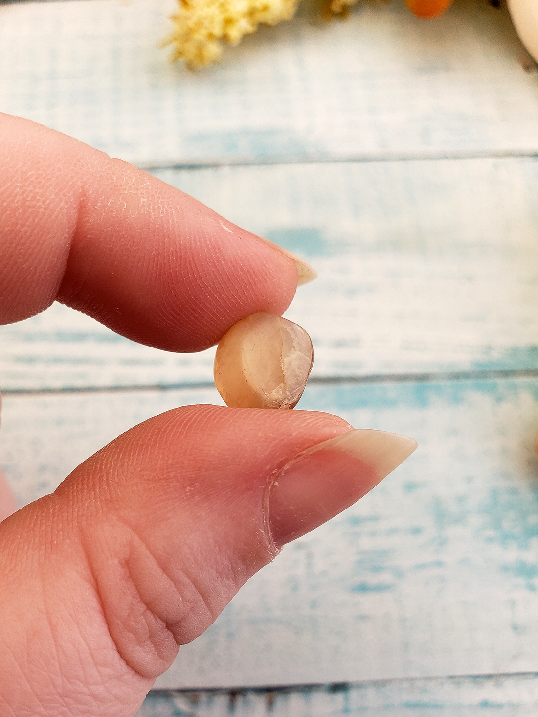 Mini Moonstone Tumbled Gemstone - Multi Stone or Bulk Wholesale Lots - Mini Stone Up Close