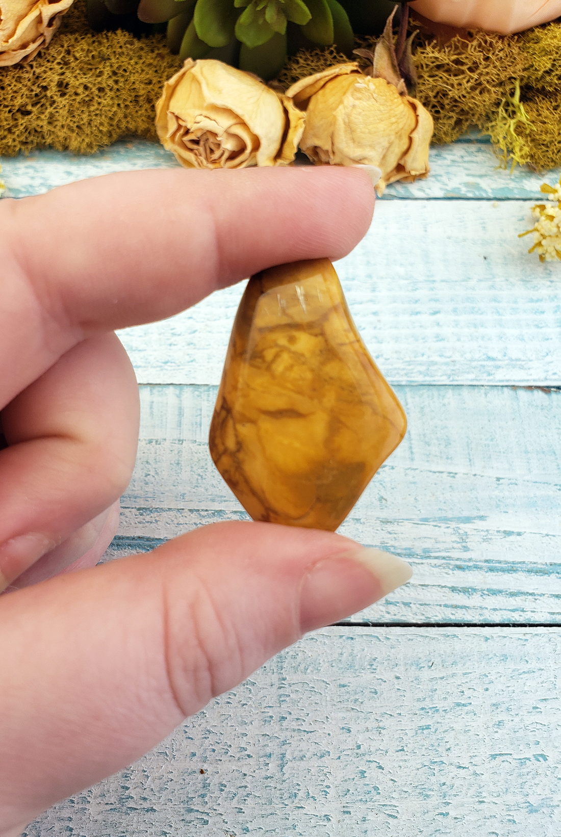 Yellow Jasper Tumbled Gemstone - One Stone or Bulk Wholesale Lots - One Stone in Hand