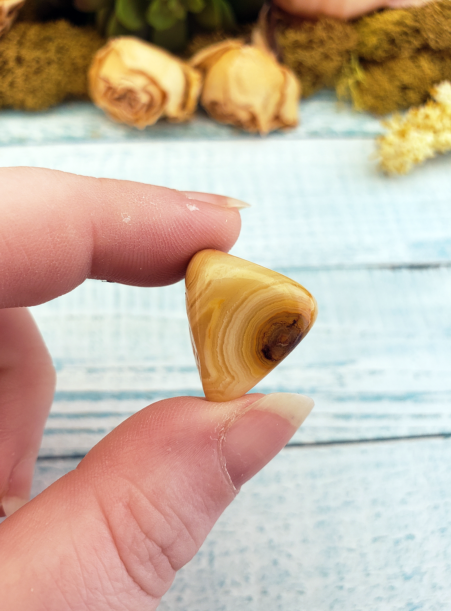 Golden Crazy Lace Agate Tumbled - One Stone or Bulk Wholesale Lots - One Stone in Hand