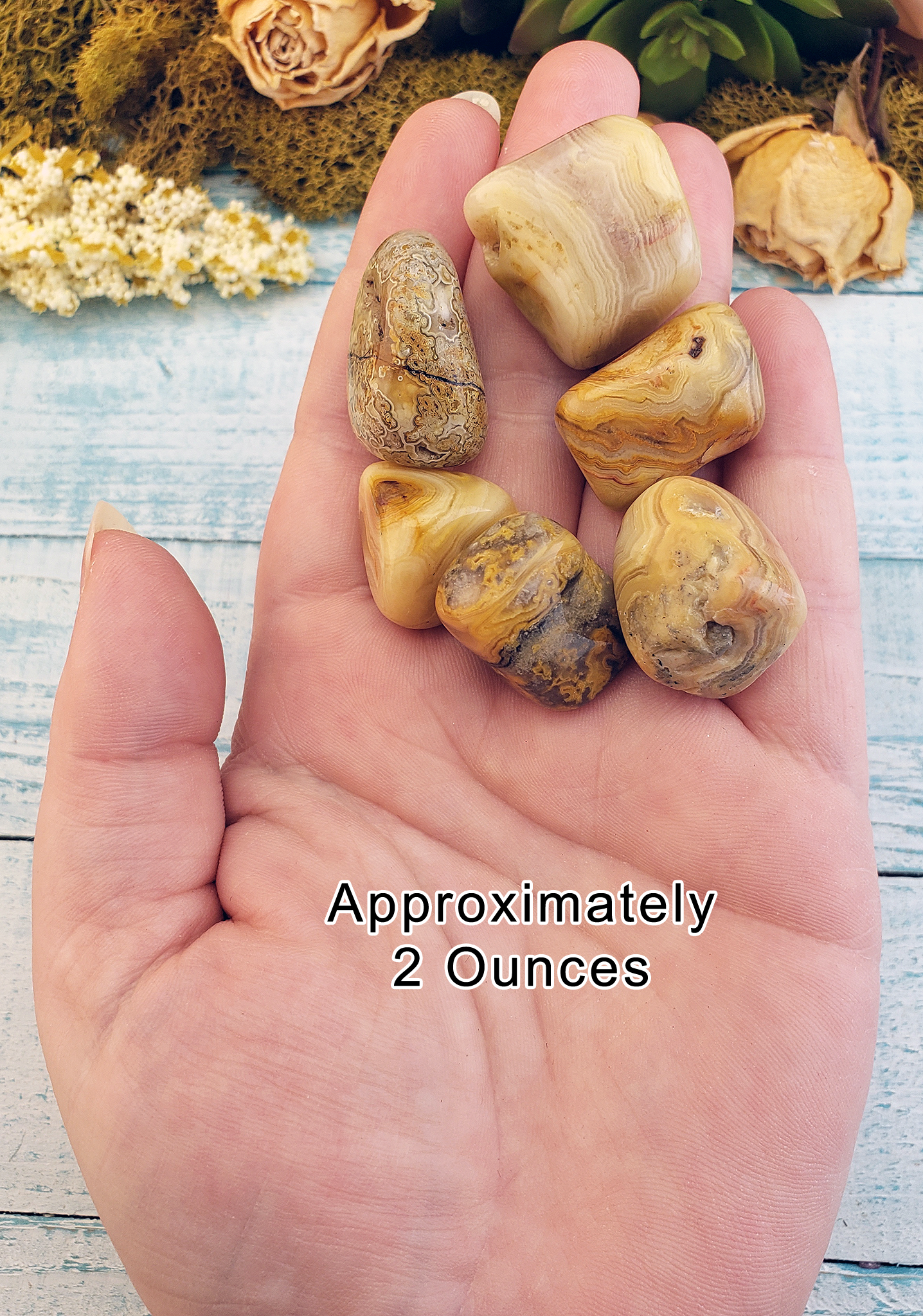 Golden Crazy Lace Agate Tumbled - One Stone or Bulk Wholesale Lots - 2 Ounces in Hand