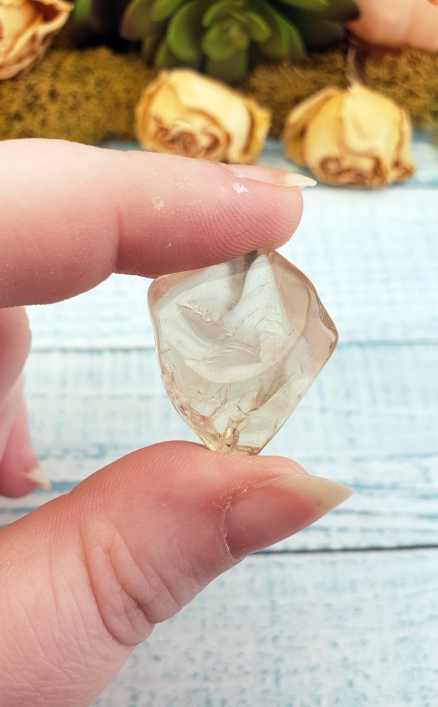 Smoky Quartz Tumbled Gemstone - One Stone or Bulk Wholesale Lots - One Stone Close Up