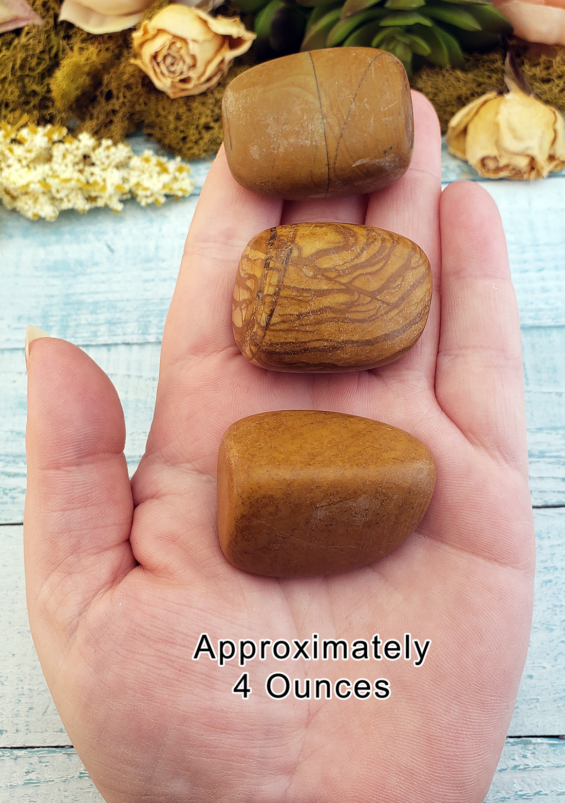 Picture Jasper Tumbled Gemstone - One Stone or Bulk Wholesale - 4 Ounces in Hand