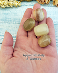 Green Marble Onyx Tumbled Gemstone - One Stone or Bulk Wholesale - 2 Ounce in Hand