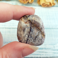 Grey Crazy Lace Agate Tumbled Stone - One Stone or Bulk Wholesale - One Stone with Texture