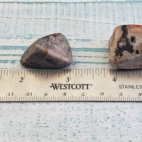 Grey Crazy Lace Agate Tumbled Stone - One Stone or Bulk Wholesale - Size Comparison