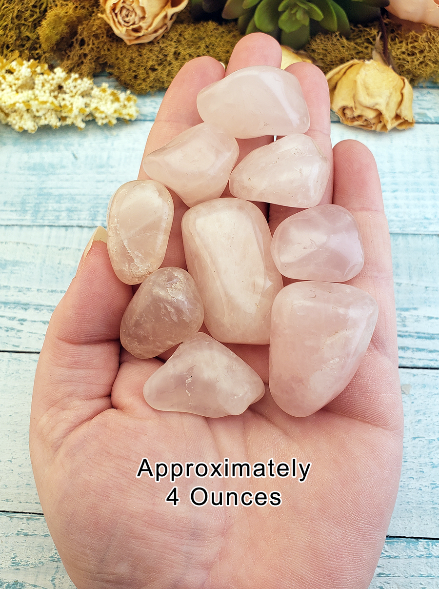 Rose Quartz Tumbled Gemstone - One Stone or Bulk Wholesale Lots - 4 Ounces in Hand