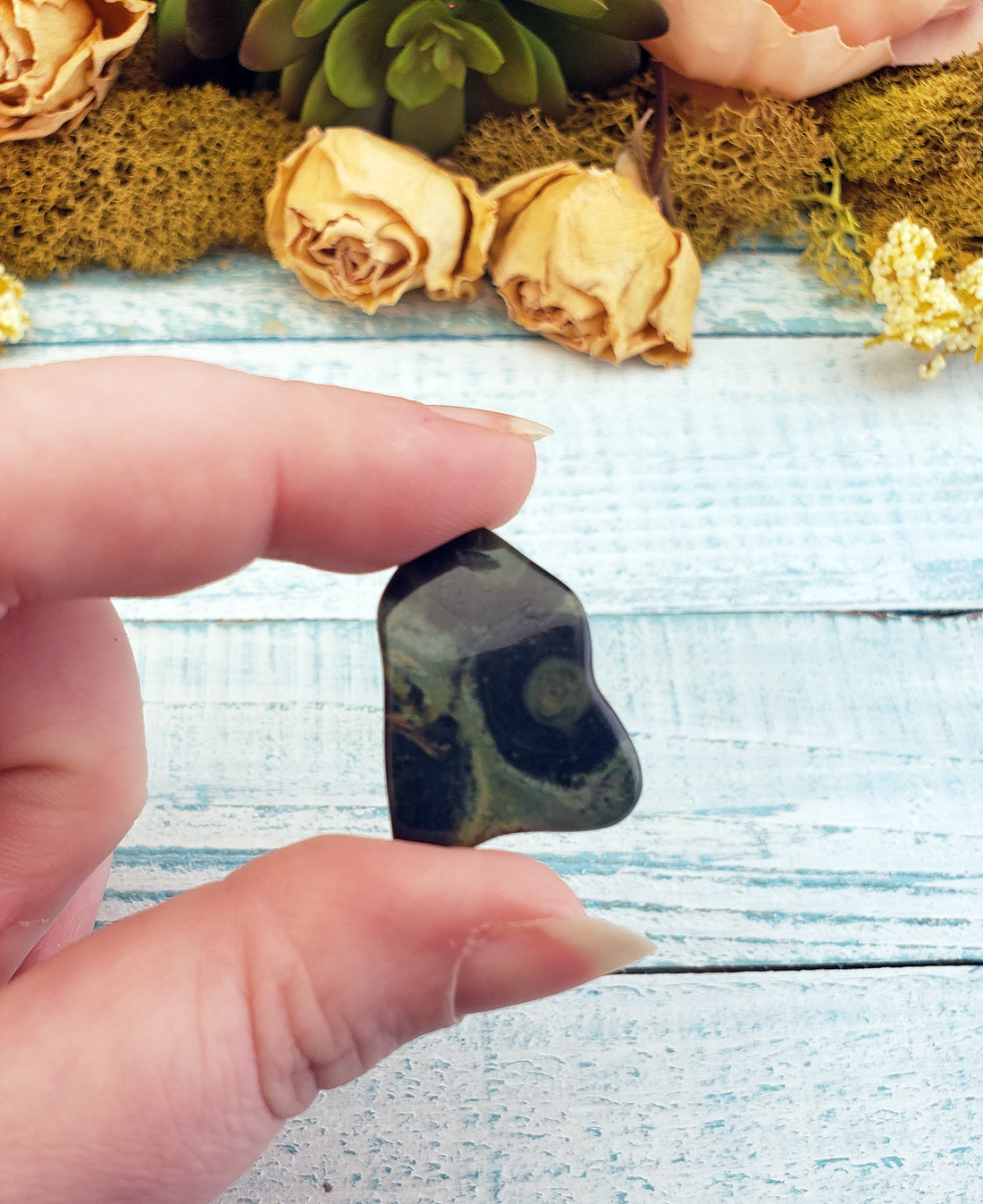 Kambaba Jasper Natural Tumbled Gemstone - Freeform One Stone in Hand