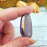 Ethereal Aura Amethyst Tumbled Gemstone - One Stone in Hand