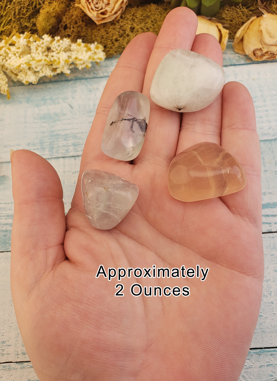 Ghost Pale Fluorite Tumbled Gemstone - Alternative 2 Ounces in Hand