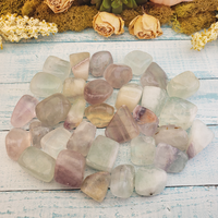 Ghost Pale Fluorite Tumbled Gemstone - Group on Board